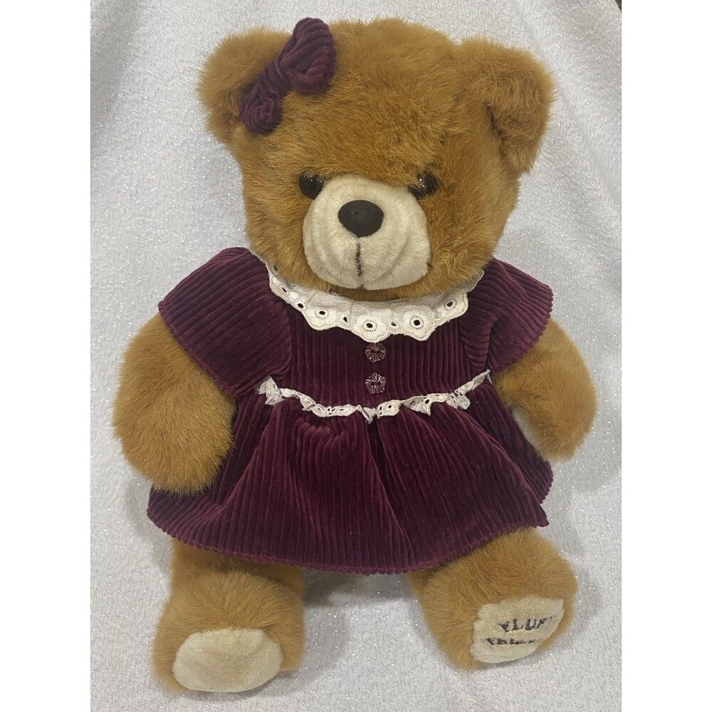Fluffy Friends bear plush stuffed animal toy  sitting Holiday  12 in